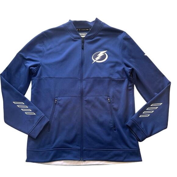 Fanatics NHL Authentic Tampa Bay Lightning Pro Full-Zip Jacket NWOT Blue Large - Picture 2 of 7